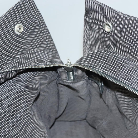 HERMES Her Line MM Hand Bag Canvas Gray Auth 135664