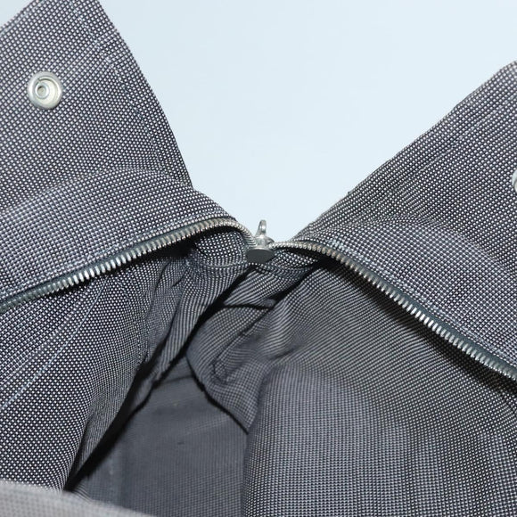 HERMES Her Line MM Hand Bag Canvas Gray Auth 135664