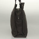 HERMES Her Line MM Hand Bag Canvas Gray Auth 135664-4