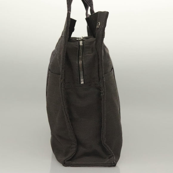 HERMES Her Line MM Hand Bag Canvas Gray Auth 135664