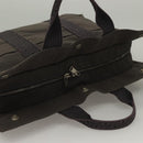 HERMES Her Line MM Hand Bag Canvas Gray Auth 135664-7