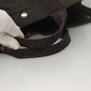 HERMES Her Line MM Hand Bag Canvas Gray Auth 135664-8