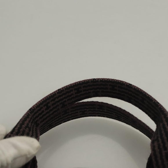 HERMES Her Line MM Hand Bag Canvas Gray Auth 135664