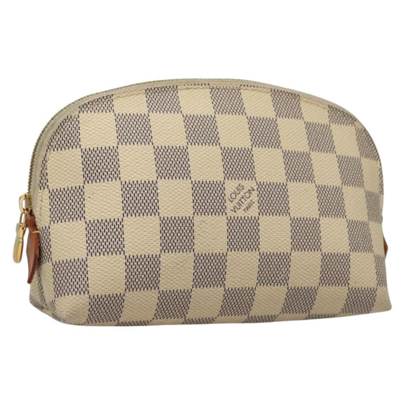 LOUIS VUITTON Damier Azur Pochette Cosmetic PM Pouch N60024 LV Auth 135678