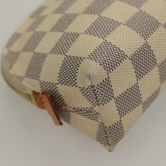 LOUIS VUITTON Damier Azur Pochette Cosmetic PM Pouch N60024 LV Auth 135678