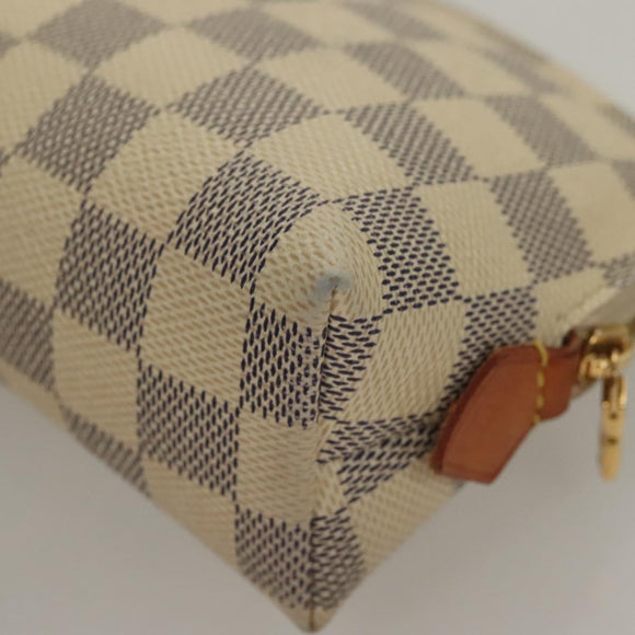 LOUIS VUITTON Damier Azur Pochette Cosmetic PM Pouch N60024 LV Auth 135678