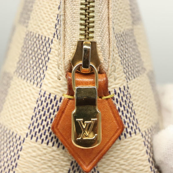 LOUIS VUITTON Damier Azur Pochette Cosmetic PM Pouch N60024 LV Auth 135678