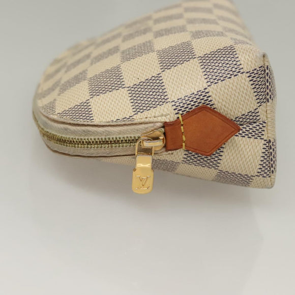 LOUIS VUITTON Damier Azur Pochette Cosmetic PM Pouch N60024 LV Auth 135678