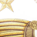 HERMES Carre 90 Scarf ""POSTE ET CAVAIENE"" Silk White Auth 135697-11