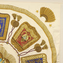 HERMES Carre 90 Scarf ""POSTE ET CAVAIENE"" Silk White Auth 135697-4