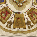 HERMES Carre 90 Scarf ""POSTE ET CAVAIENE"" Silk White Auth 135697-9