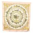 HERMES Carre 90 Scarf ""LA PROMENADE DE LONGCHAMPS"" Silk Pink Auth 135698-1