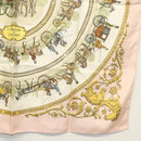 HERMES Carre 90 Scarf ""LA PROMENADE DE LONGCHAMPS"" Silk Pink Auth 135698-10