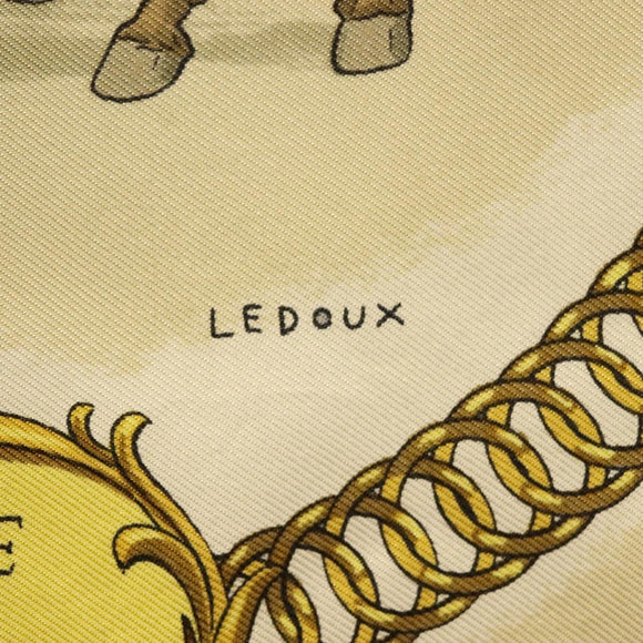 HERMES Carre 90 Scarf ""LA PROMENADE DE LONGCHAMPS"" Silk Pink Auth 135698