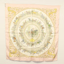 HERMES Carre 90 Scarf ""LA PROMENADE DE LONGCHAMPS"" Silk Pink Auth 135698-14