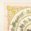 HERMES Carre 90 Scarf ""LA PROMENADE DE LONGCHAMPS"" Silk Pink Auth 135698-2