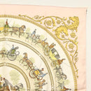HERMES Carre 90 Scarf ""LA PROMENADE DE LONGCHAMPS"" Silk Pink Auth 135698-4