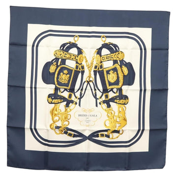 HERMES Carre 90 Scarf ""BRIDES de GALA"" Silk Navy Auth 135699