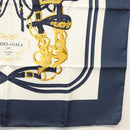 HERMES Carre 90 Scarf ""BRIDES de GALA"" Silk Navy Auth 135699-10