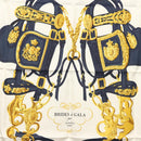 HERMES Carre 90 Scarf ""BRIDES de GALA"" Silk Navy Auth 135699-6