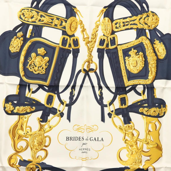 HERMES Carre 90 Scarf ""BRIDES de GALA"" Silk Navy Auth 135699
