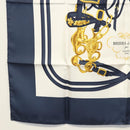 HERMES Carre 90 Scarf ""BRIDES de GALA"" Silk Navy Auth 135699-8