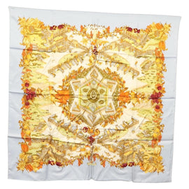 HERMES Carre 90 Scarf ""AU PAYS DE COCAGNE"" Silk Light Blue Auth 135700