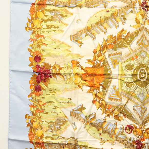 HERMES Carre 90 Scarf ""AU PAYS DE COCAGNE"" Silk Light Blue Auth 135700