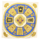 HERMES Carre 90 Scarf ""POSTE ET CAVAIENE"" Silk Blue Auth 135701-1
