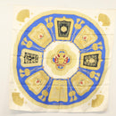 HERMES Carre 90 Scarf ""POSTE ET CAVAIENE"" Silk Blue Auth 135701-14