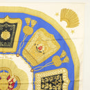 HERMES Carre 90 Scarf ""POSTE ET CAVAIENE"" Silk Blue Auth 135701-4