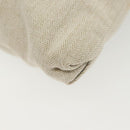 HERMES Buggy Baggage Hand Bag Canvas Beige Silver Auth 135703-16