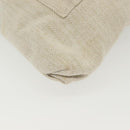 HERMES Buggy Baggage Hand Bag Canvas Beige Silver Auth 135703-17