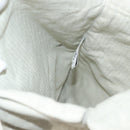 HERMES Buggy Baggage Hand Bag Canvas Beige Silver Auth 135703-20