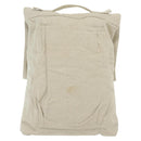 HERMES Buggy Baggage Hand Bag Canvas Beige Silver Auth 135703-2