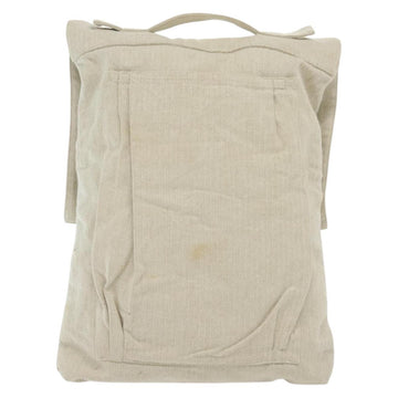 HERMES Buggy Baggage Hand Bag Canvas Beige Silver Auth 135703 - 0