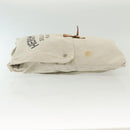 HERMES Buggy Baggage Hand Bag Canvas Beige Silver Auth 135703-4