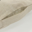 HERMES Buggy Baggage Hand Bag Canvas Beige Silver Auth 135703-8