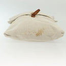 HERMES Buggy Baggage Hand Bag Canvas Beige Silver Auth 135703-5