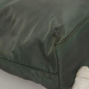 PRADA Hand Bag Nylon Khaki Silver Auth 135704-16