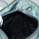 PRADA Hand Bag Nylon Khaki Silver Auth 135704-20
