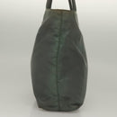PRADA Hand Bag Nylon Khaki Silver Auth 135704-3