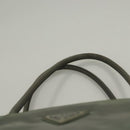 PRADA Hand Bag Nylon Khaki Silver Auth 135704-14