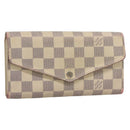 LOUIS VUITTON Damier Azur Portefeuille Sarah Long Wallet N61735 LV Auth 135757-1