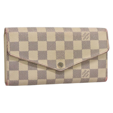 LOUIS VUITTON Damier Azur Portefeuille Sarah Long Wallet N61735 LV Auth 135757