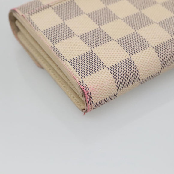 LOUIS VUITTON Damier Azur Portefeuille Sarah Long Wallet N61735 LV Auth 135757