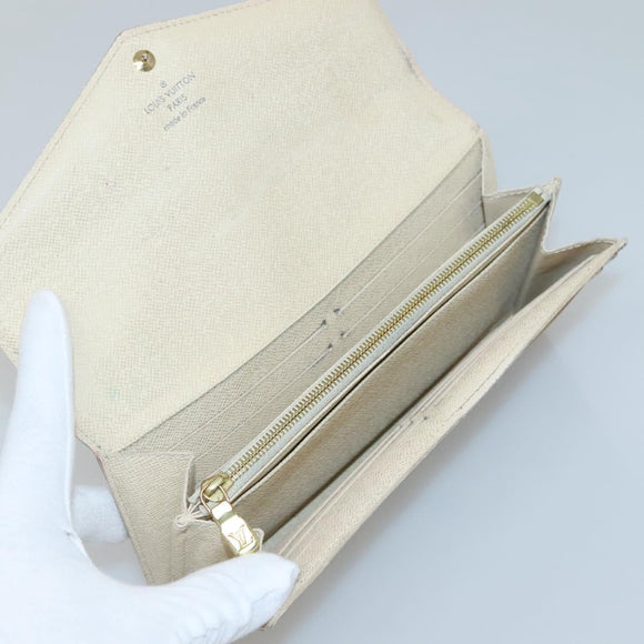 LOUIS VUITTON Damier Azur Portefeuille Sarah Long Wallet N61735 LV Auth 135757