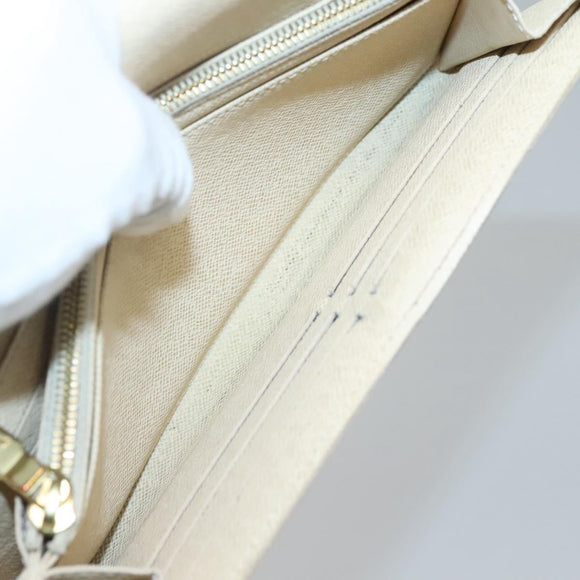 LOUIS VUITTON Damier Azur Portefeuille Sarah Long Wallet N61735 LV Auth 135757