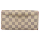 LOUIS VUITTON Damier Azur Portefeuille Sarah Long Wallet N61735 LV Auth 135757-2