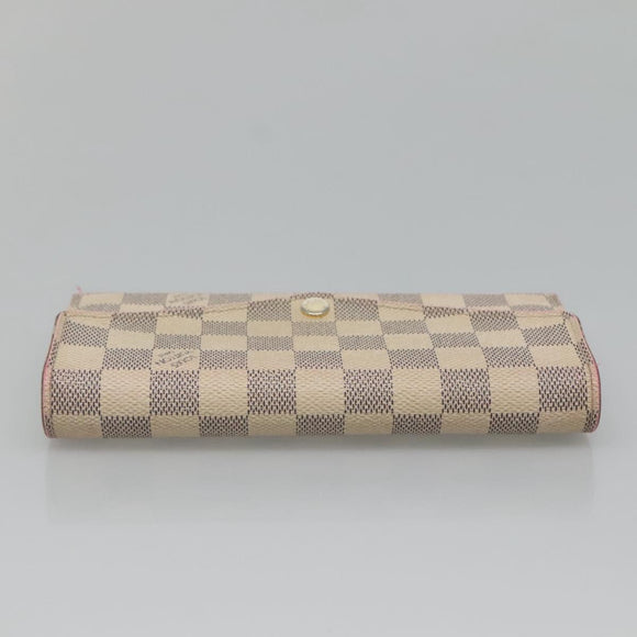 LOUIS VUITTON Damier Azur Portefeuille Sarah Long Wallet N61735 LV Auth 135757